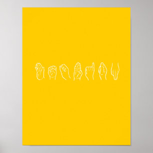 PÓSTER LÉSBICA NO LINGUAGEM GESTUAL