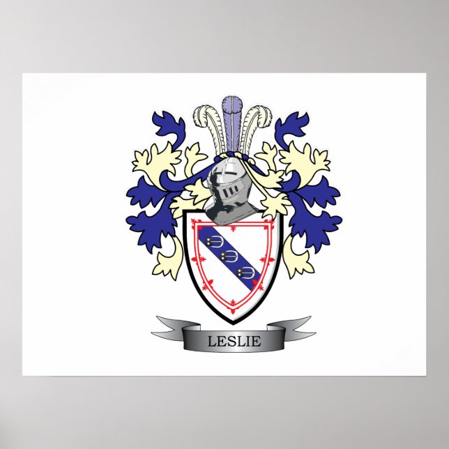 Poster Leslie Family Crest Casaco de Armas (Frente)