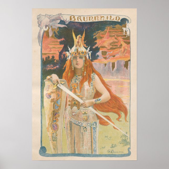 Poster L'Estampe Moderne: Brunnhild, Gaston Bussiere (Frente)