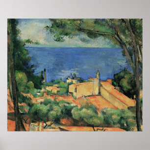 Poster L'Estaque com telhados vermelhos - Paul Cezanne - 