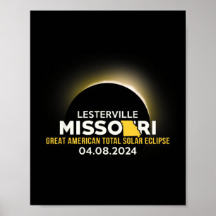 Poster Lesterville Missouri Mo Eclipse Solar Total 2024