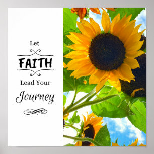 Poster Let Faith Lead Your Journey Sunflower Print