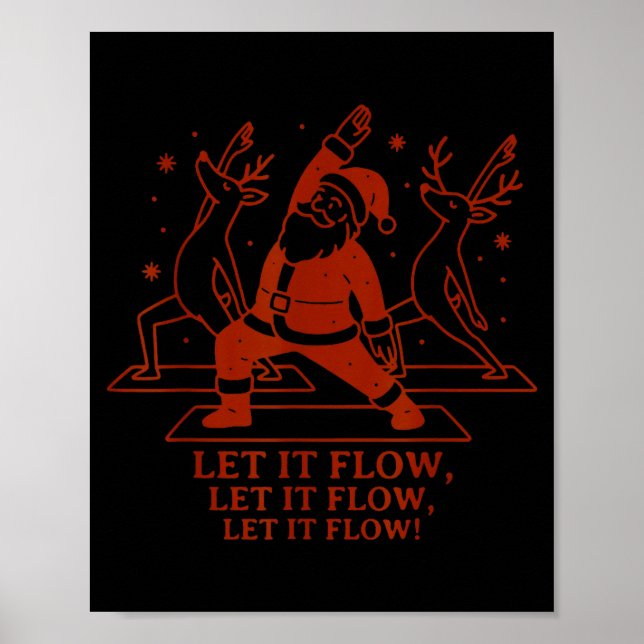 Poster Let It Flow Yoga Santa, Funny Christmas Yoga  (Frente)