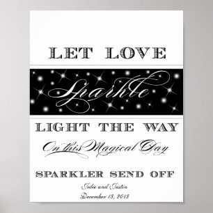 Póster Let Love Sparkle - Sparkler Send Off Sign