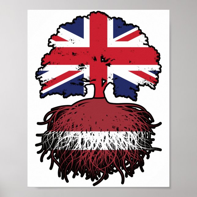 Poster Letónia Letónia Reino Unido Reino Unido (Frente)
