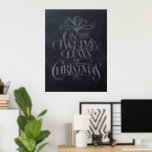 Poster Letra "12 dias de Natal" moderna<br><div class="desc">Um aspecto agradável e divertido. Vai fazer pessoas aparecerem na música...  "Cinco Anéis Dourados... " Clássica perfeita e decoração clássica de férias. Encontre este pedaço de inscrição projetada em outros produtos - apenas veja nossa loja.</div>