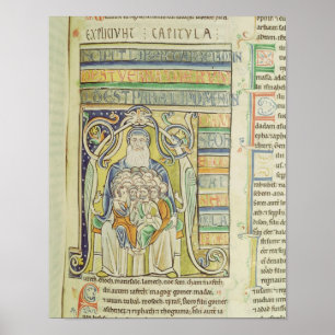 Póster Letra "A" de Historiated que descreve gerações