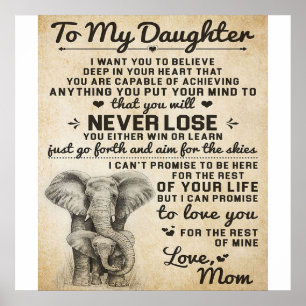 Poster Letra Adorável Para Filha Bonito presente