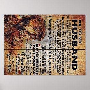 Poster Letra Adorável Para Marido Bonito Presente Para