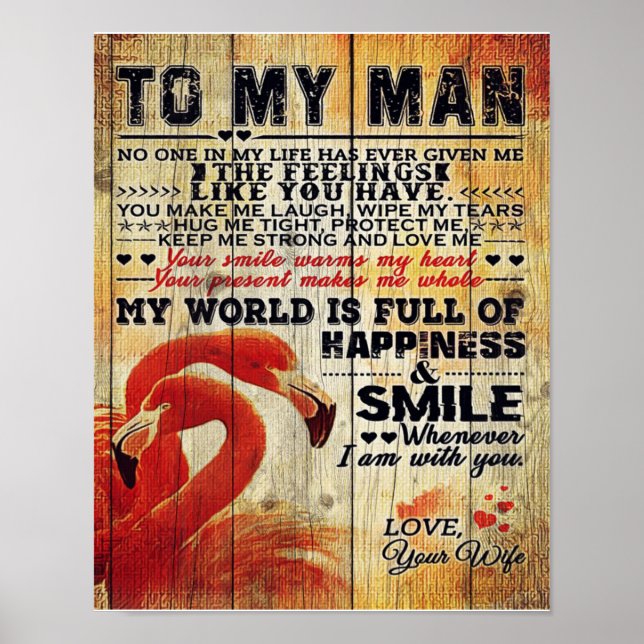 Poster Letra Adorável Para O Meu Marido | Bonito presente (Frente)