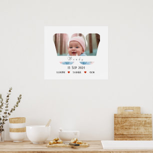 Poster Letra alfabética personalizada do bebê - W - Poste