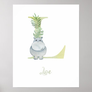 Poster Letra aquosa L