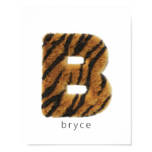 Letra B com pelo de tigre