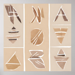 Poster Letra Boho Rock Estilo de arte Botânica Moderno