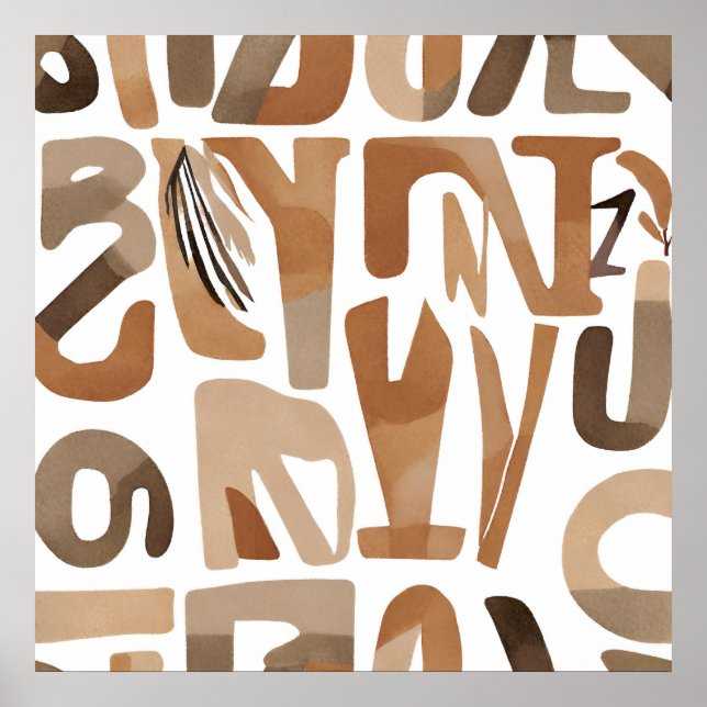 Poster Letra Boho Rock Estilo de arte Botânica Moderno (Frente)