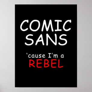 Poster Letra branca COMIC SANS
