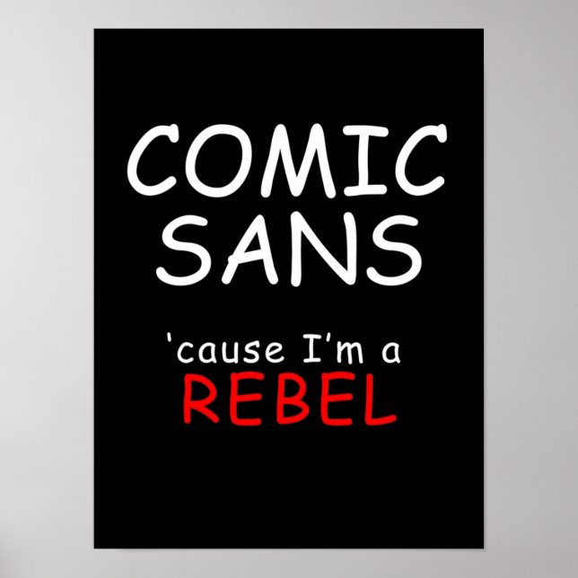Poster Letra branca COMIC SANS (Frente)