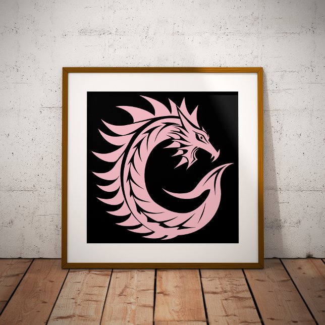 Poster Letra C Estilizada com Dragão, Alfabeto de Dragão, (Criador carregado)