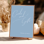 Poster Letra Caprichosa | Placa de Cartões e Presentes Az<br><div class="desc">Apresentamos nosso deslumbrante letreiro de cartões e presentes em azul empoeirado com script caprichoso | perfeito para sua simples celebração boho moderna de primavera. Nosso design elegante inclui uma paleta de cores pastel vibrante e brilhante com um script de caligrafia chique vintage. Quer você prefira um estilo minimalista ou clássico,...</div>
