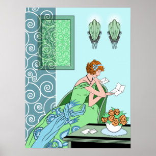 Póster Letra Clarice - Design de Moda Art Deco