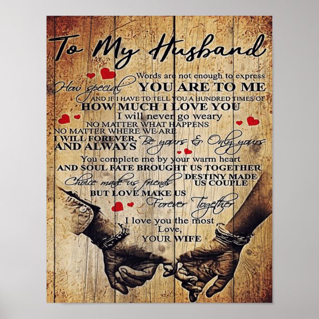Poster Letra Coca-a-Marido | Bonito presente de férias (Frente)