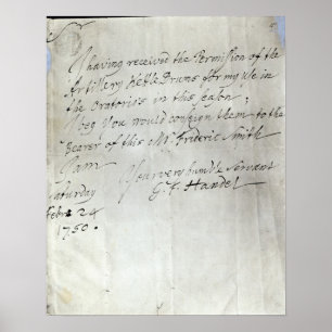 Poster Letra de George Frederick Handel