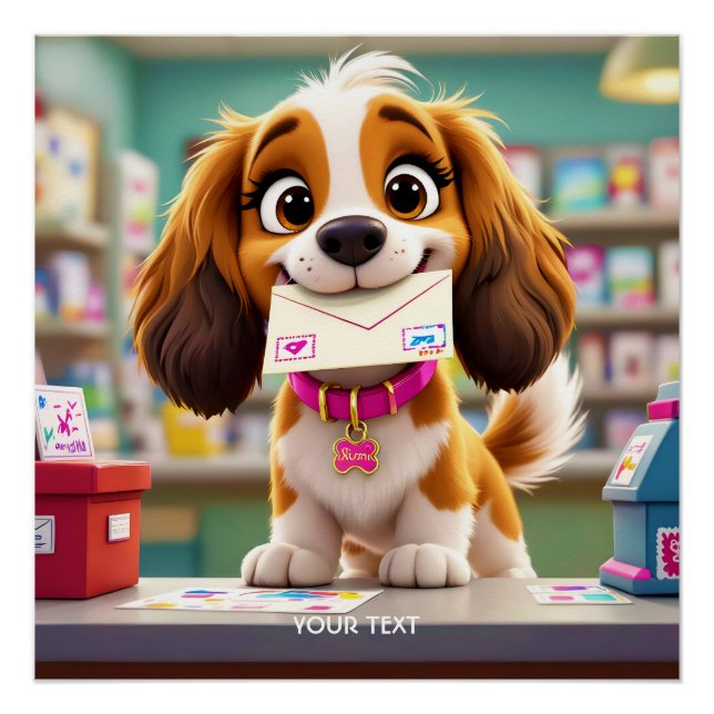 Póster Letra de Posto Fantasy Cute Dog (Frente)