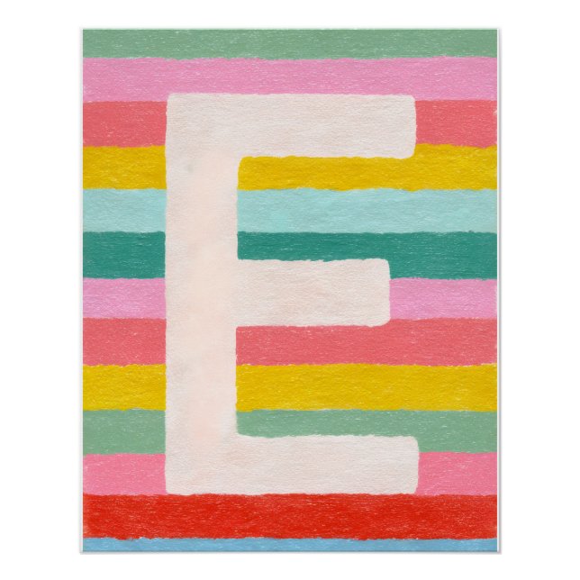 Póster Letra E de Monograma de Decoração de Dopamina Bril (Frente)