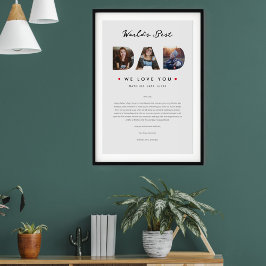 Poster Letra engraçada do melhor Dia de os pais do mundo