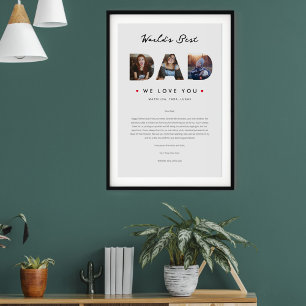 Poster Letra engraçada do melhor Dia de os pais do mundo