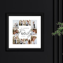 Poster Letra familiar elegante colagem de fotos mínima mo
