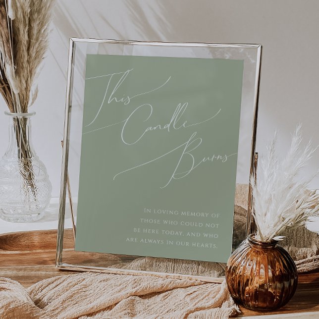 Poster Letra Fantasiosa | Verde Sálvia Esta Vela Queima (Criador carregado)