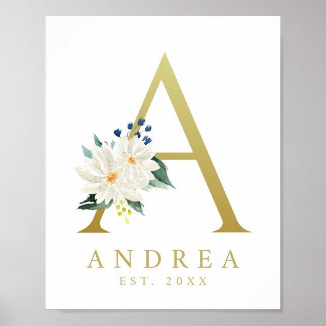 Poster Letra Flor A (Frente)