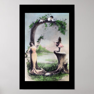 Póster LETRA G - Arte do cartão do alfabeto do monograma