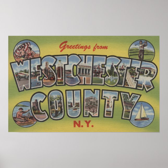 Póster Letra Grande Cena - Westchester County, NY (Frente)