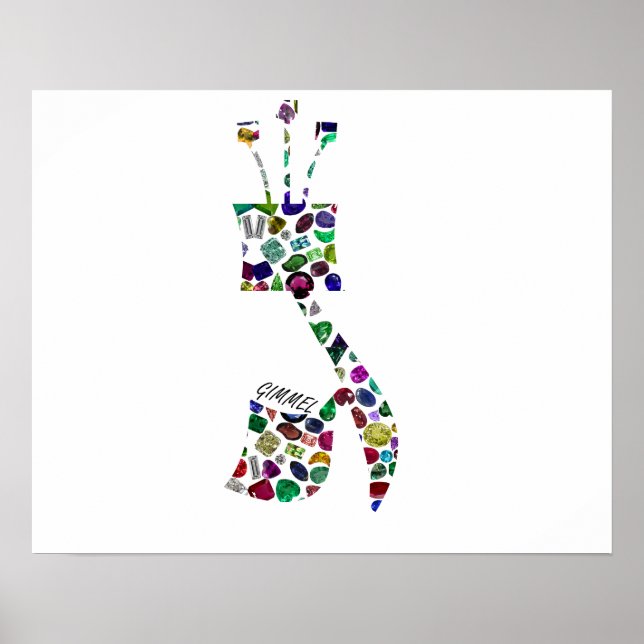 Poster Letra hebraica GIMMEL feita com pedras magnéticas (Frente)