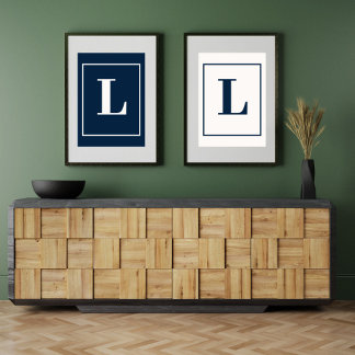 Poster Letra inicial | Monograma de Cinzas Estilos Modern