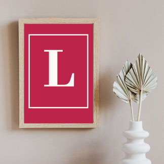 Poster Letra Inicial | Monograma Moderno Rosa Stylis