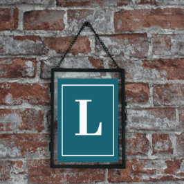 Poster Letra inicial |Monograma Teal Estilos Modernos