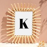 Poster Letra inicial | Tendência de Na moda moderna monog<br><div class="desc">Simples,  na moda personalizada,  letra inicial monograma poster em tipografia moderna minimalista a preto. Um presente personalizado perfeito ou acessório com um toque pessoal!</div>