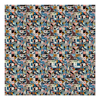 Póster LETRA J ESTEREOGRAMA 20"x20", Semi-Brilho, Sem Mol