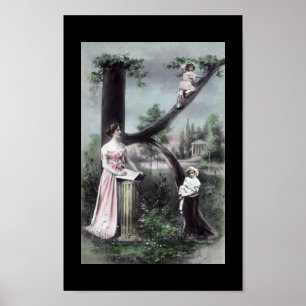 Poster LETRA K - Vintage Monogramo Alfabeto Postcard Art