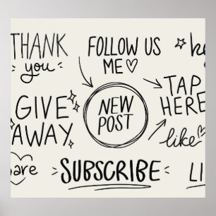 Poster Letra Mão: Conjunto de Portas Vintage.