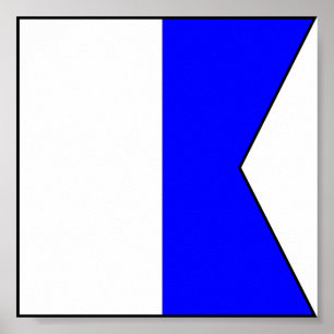 Póster Letra marítima internacional da bandeira de sinal