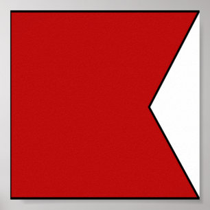 Póster Letra marítima internacional da bandeira de sinal