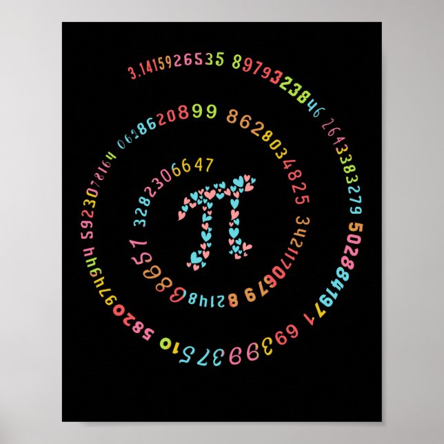 Poster Letra Matemática De 3,14 Pi (Frente)