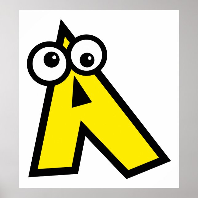 Poster Letra Monograma Funny A (Frente)