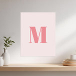 Poster Letra Monograma Moderno Inicial<br><div class="desc">Letra Monograma Moderno Inicial. Na moda-trendy personalizou a impressão de arte de muro monograma.</div>