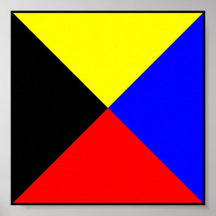 Poster Letra náutica de bandeira marítima internacional