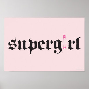 Poster Letra Pin de Segurança da Supergirl
